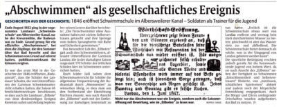 1852: Abschwimmen als gesellschaftliches Ereignis